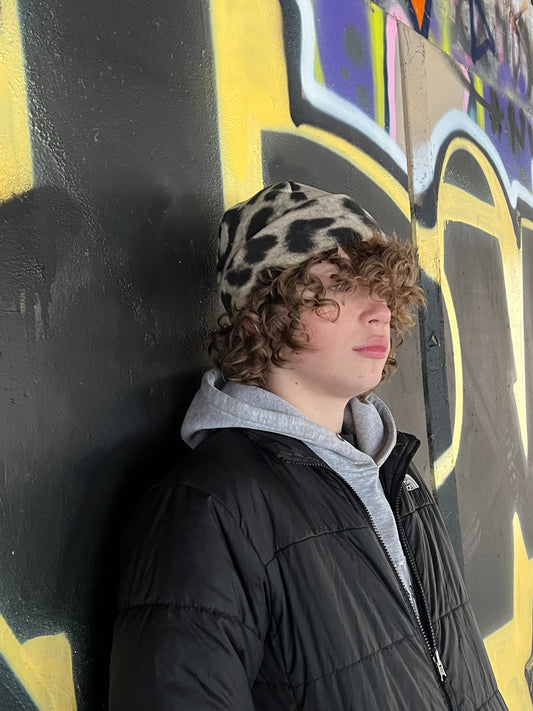 Leopard print beanie 